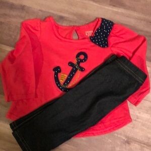 Crown & Ivy (new)Shirt / navy pants. NWOT Sz 12-24